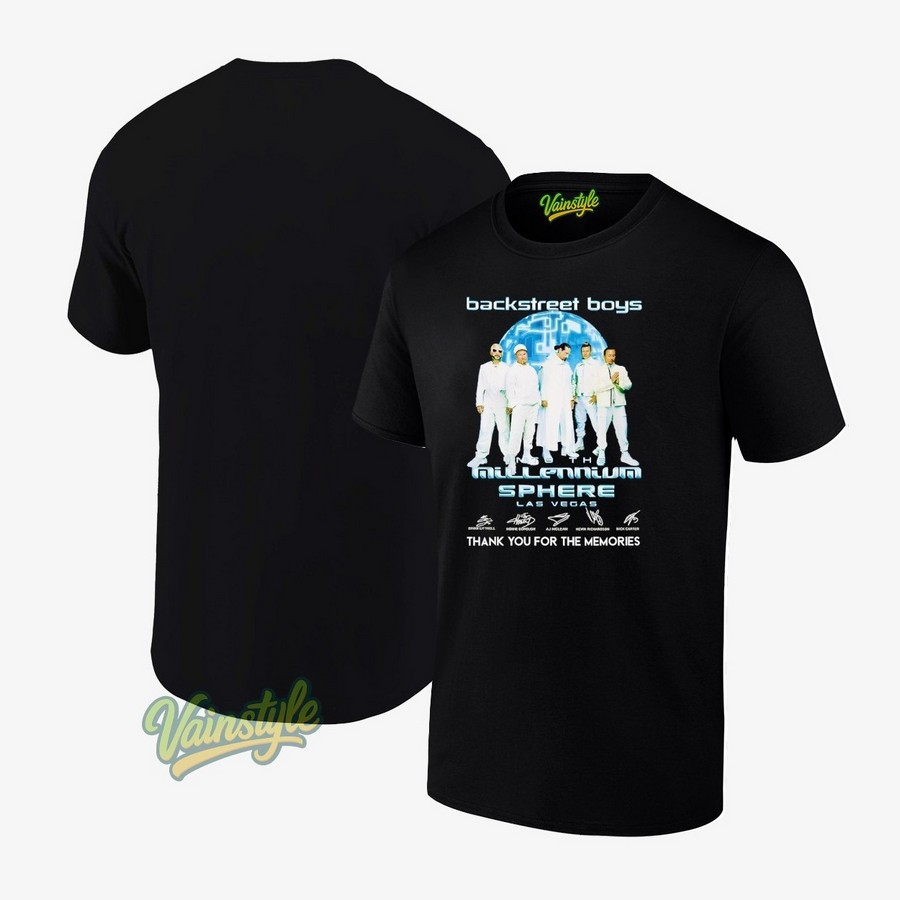 Backstreet Boys The Millennium Sphere Las Vegas Signatures T-Shirt Backstreet Boys The Millennium Sphere Las Vegas Signatures T-Shirt