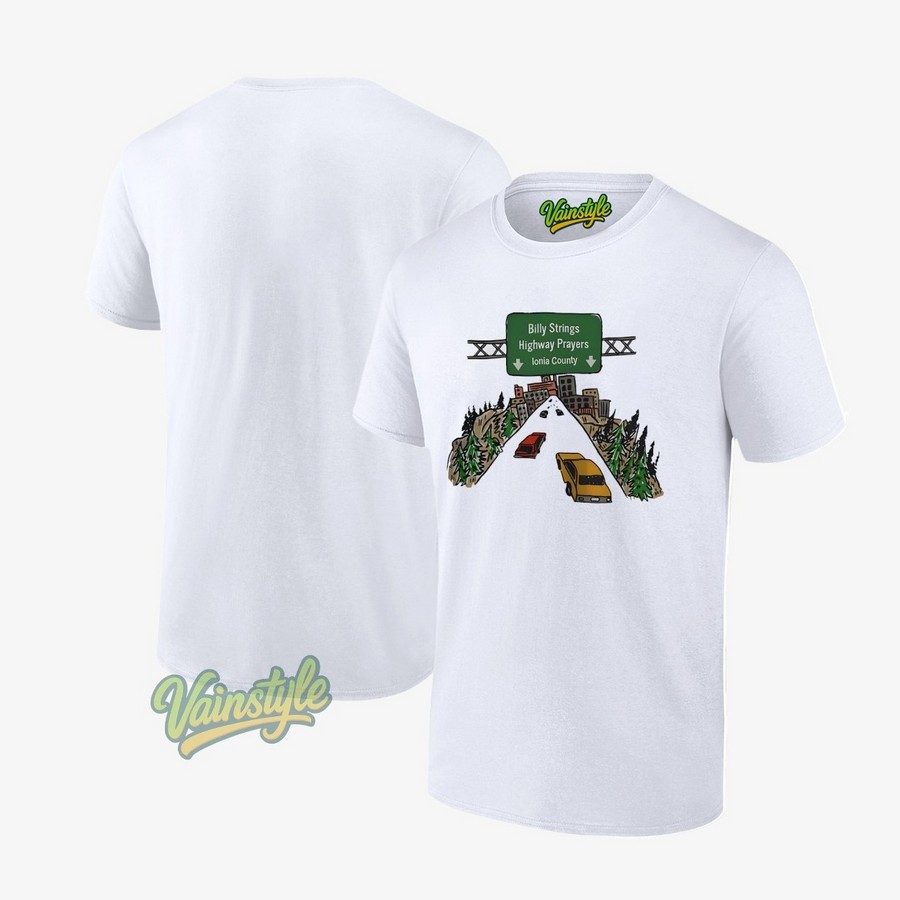 Billy Strings Merchandise Store Ionia County Highway Prayers T-Shirt Billy Strings Merchandise Store Ionia County Highway Prayers T-Shirt