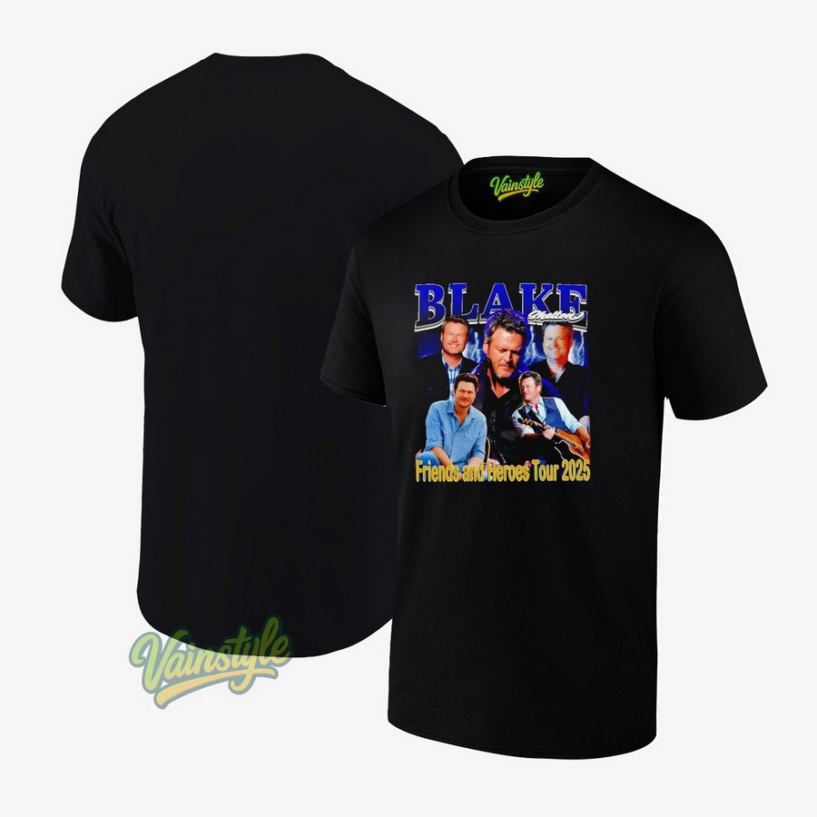 Blake Shelton Friends And Heroes Tour 2025 T-Shirt Blake Shelton Friends And Heroes Tour 2025 T-Shirt