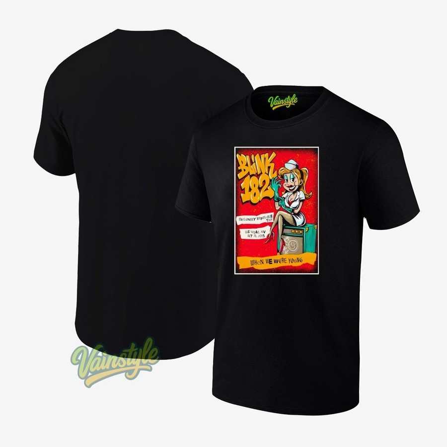 Blink 182 Oct 19 2025 Las Vegas Festival Grounds In Las Vegas Tour Poster T-Shirt Blink 182 Oct 19 2025 Las Vegas Festival Grounds In Las Vegas Tour Poster T-Shirt