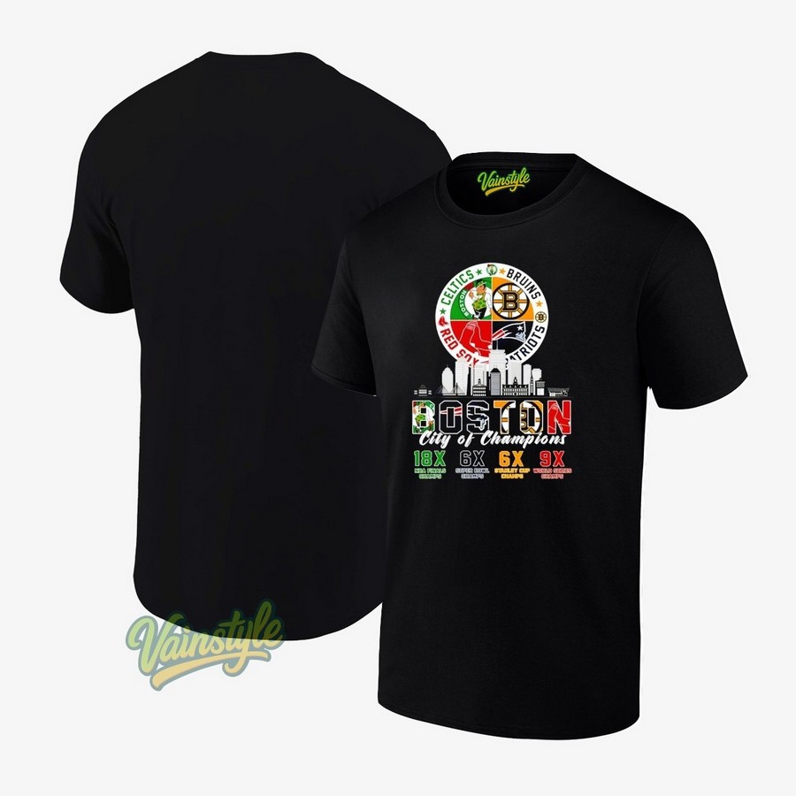 Boston Celtics Bruins Red Sox And Patriots City Of Champions T-Shirt Boston Celtics Bruins Red Sox And Patriots City Of Champions T-Shirt