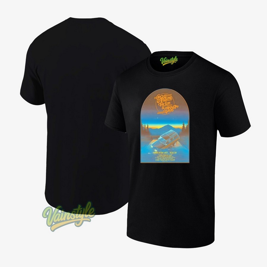 Circles Around The Sun And Mikaela Davis 2025 Sunrise In the West Tour Poster T-Shirt Circles Around The Sun And Mikaela Davis 2025 Sunrise In the West Tour Poster T-Shirt