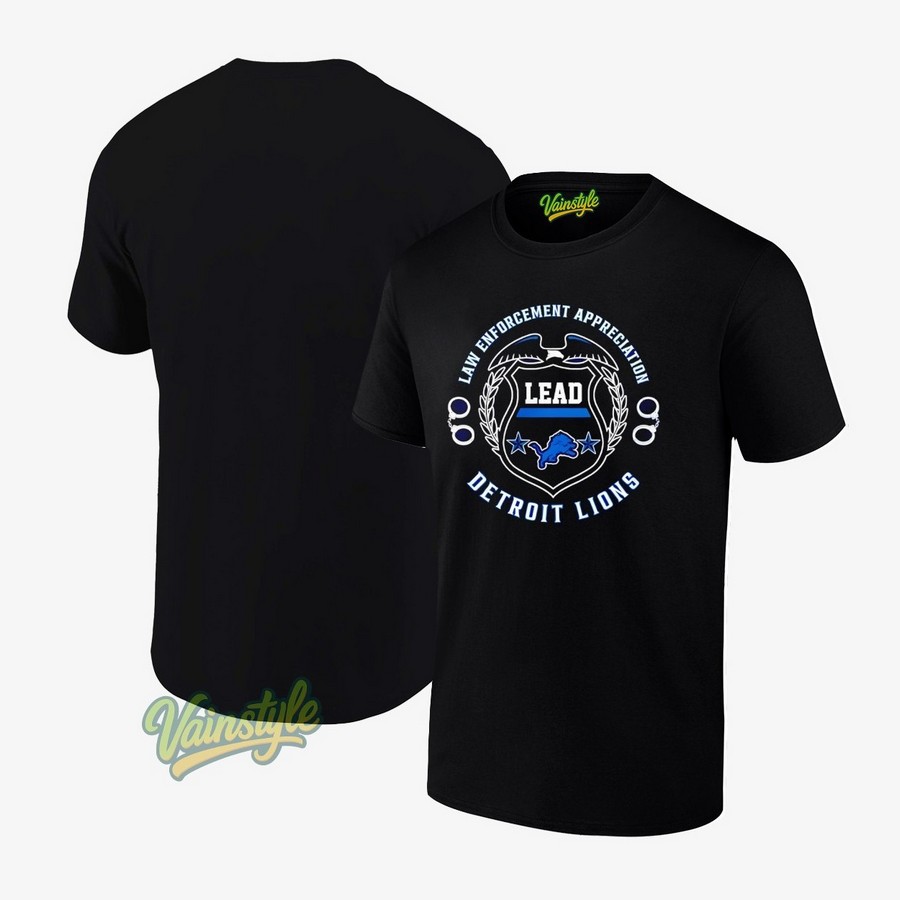 Law Enforcement Appreciation Detroit Lions T-Shirt Law Enforcement Appreciation Detroit Lions T-Shirt