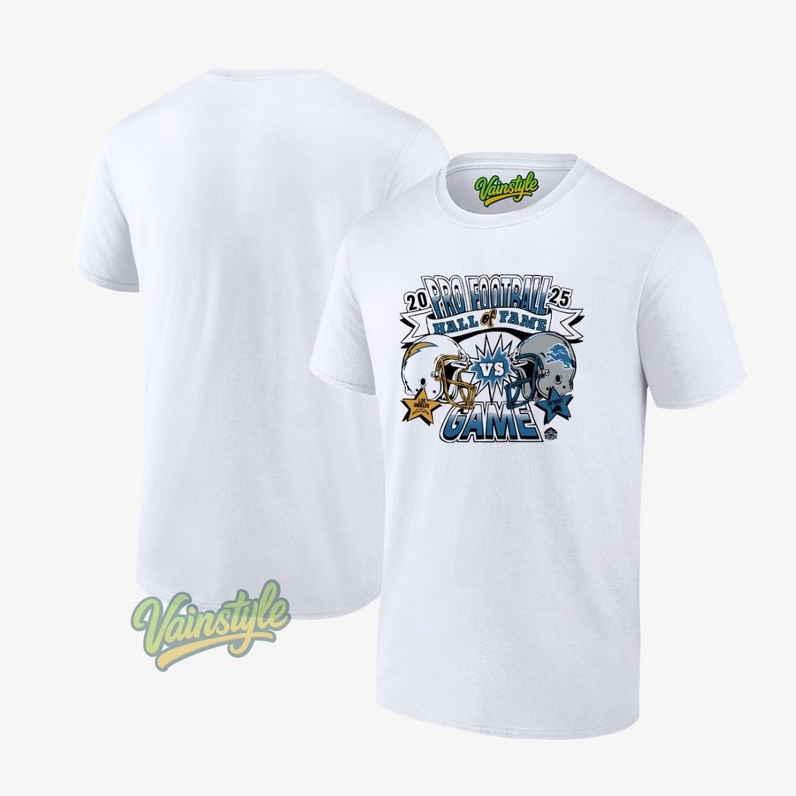 Los Angeles Chargers vs Detroit Lions 2025 Pro Football Hall of Fame Game T-Shirt Los Angeles Chargers vs Detroit Lions 2025 Pro Football Hall of Fame Game T-Shirt
