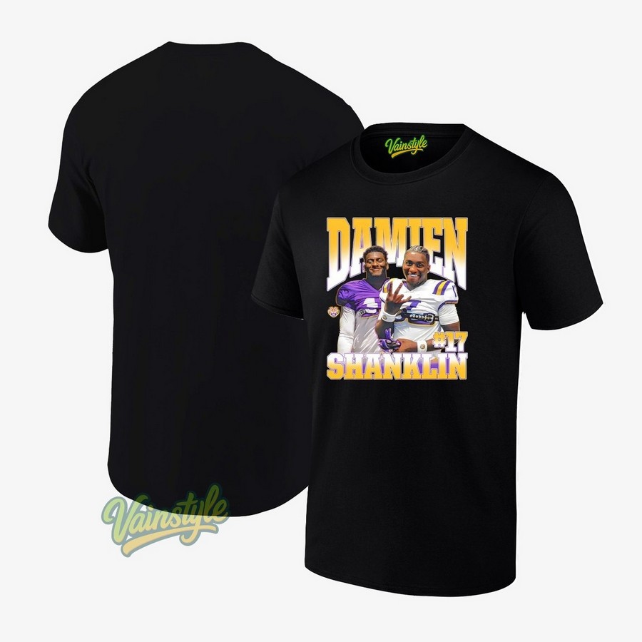 LSU Tiger NCAA Football Damien Shanklin Player Collage T-Shirt LSU Tiger NCAA Football Damien Shanklin Player Collage T-Shirt