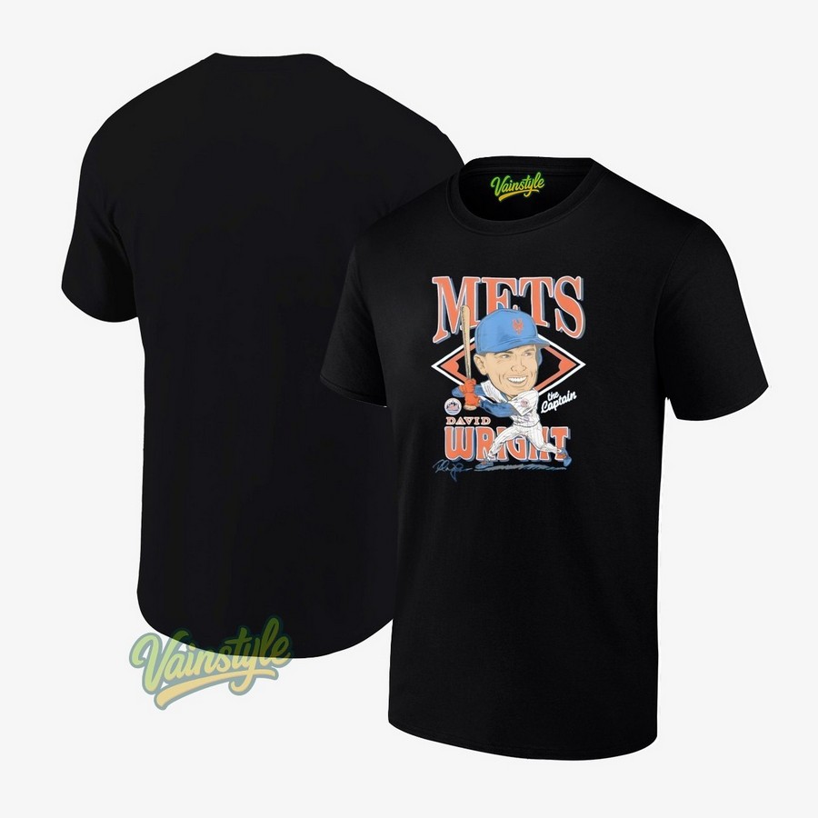New York Baseball Mets David Wright Homage Royal Homage Caricature Signature T-Shirt New York Baseball Mets David Wright Homage Royal Homage Caricature Signature T-Shirt