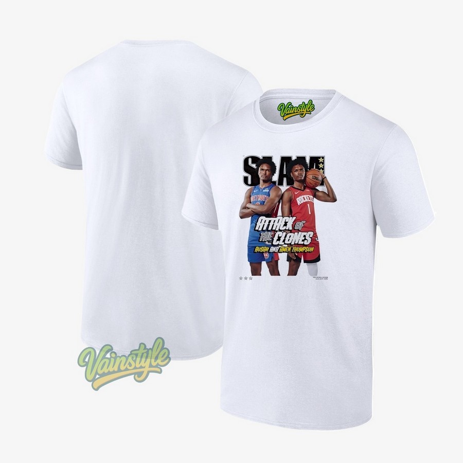 Slam Ausar Thompson x Amen Thompson Attack Of The Clones Magazine T-Shirt Slam Ausar Thompson x Amen Thompson Attack Of The Clones Magazine T-Shirt