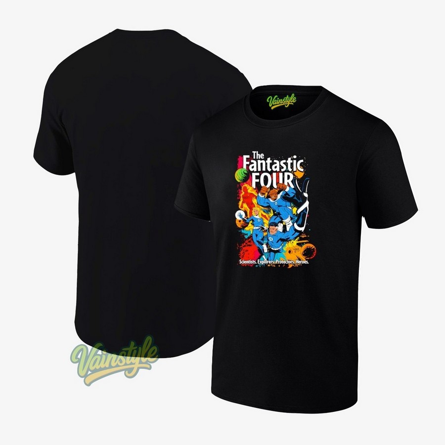 The Fantastic Four First Steps Comic Explorers' Poster T-Shirt The Fantastic Four First Steps Comic Explorers' Poster T-Shirt