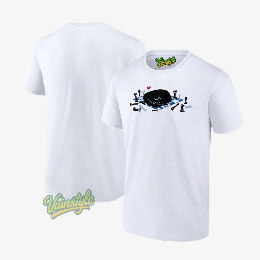 A cat napping on a chess board T-Shirt A cat napping on a chess board T-Shirt