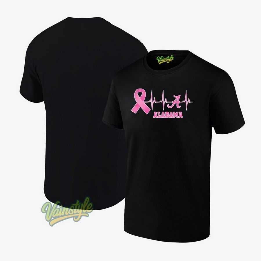 Alabama Heartbeat Pink Ribbon T-Shirt