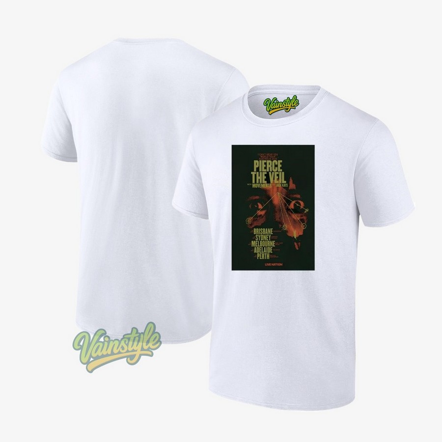 Australia 2026 Pierce The Veil And Movements Poster T-Shirt Australia 2026 Pierce The Veil And Movements Poster T-Shirt