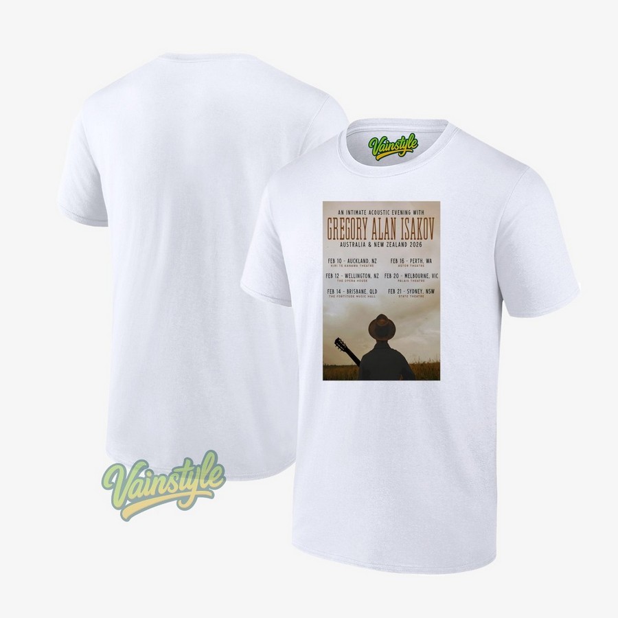 Australia And New Zealand Tour Gregory Alan Isakov 2026 Poster T-Shirt Australia And New Zealand Tour Gregory Alan Isakov 2026 Poster T-Shirt