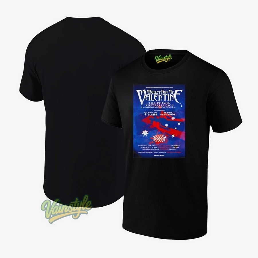 Bullet For My Valentine Australia 2025 Tour T-Shirt Bullet For My Valentine Australia 2025 Tour T-Shirt
