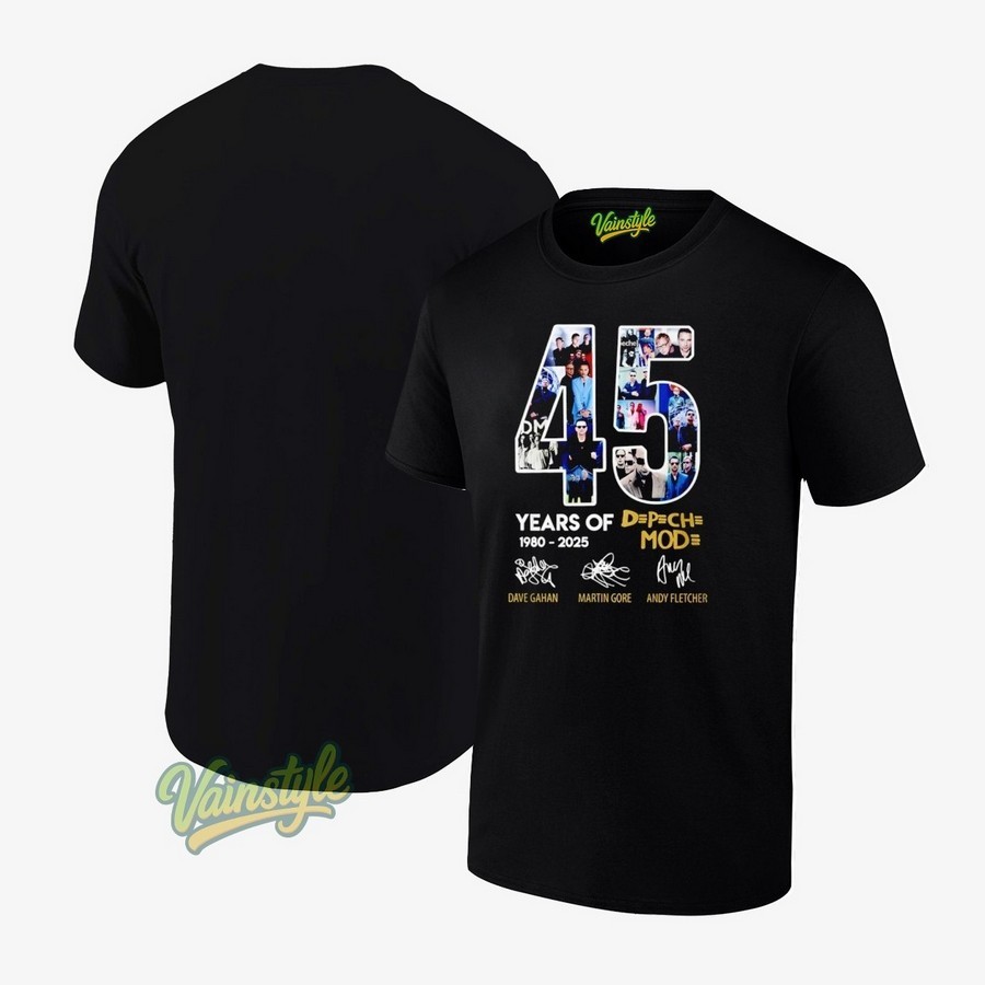 Depeche Mode 45 Years 1980-2025 Signatures T-Shirt Depeche Mode 45 Years 1980-2025 Signatures T-Shirt