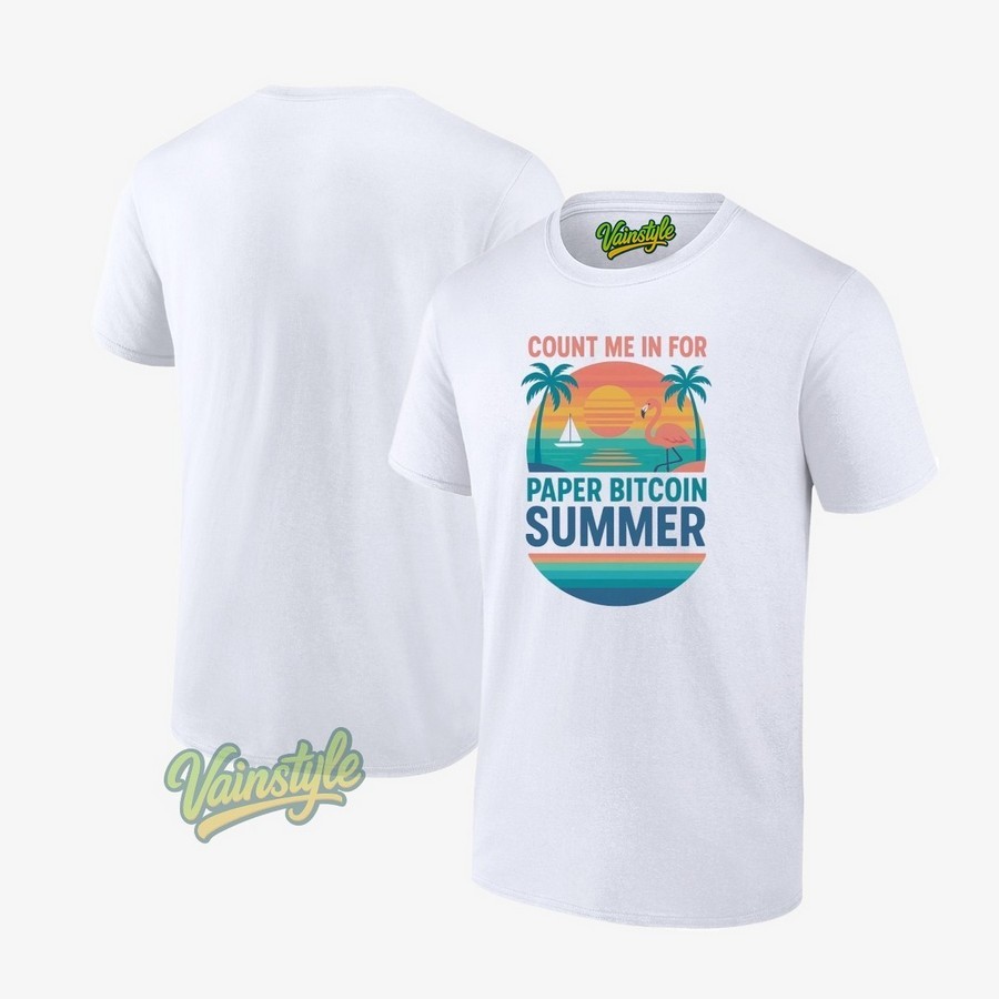 Flamingo Count Me In For Paper Bitcoin Summer Vintage T-Shirt Flamingo Count Me In For Paper Bitcoin Summer Vintage T-Shirt