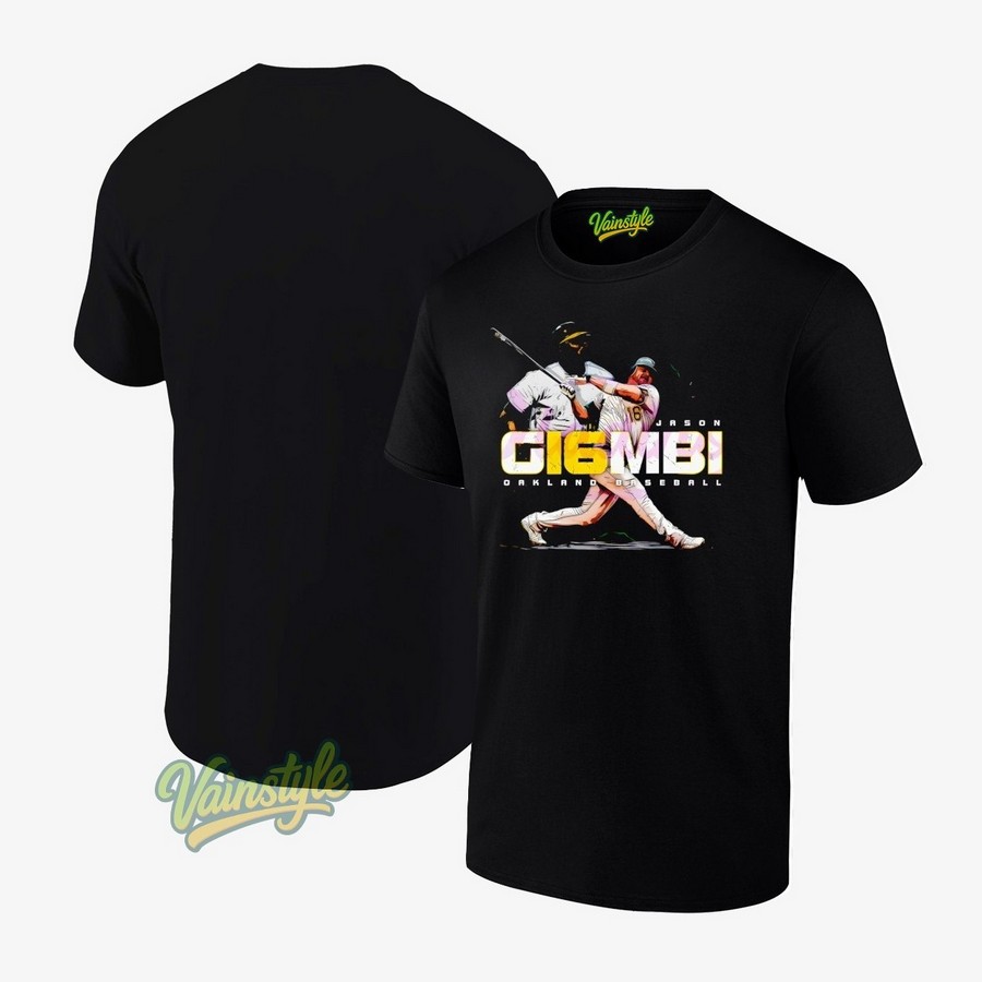 Jason Giambi Oakland Number 16 Baseball T-Shirt Jason Giambi Oakland Number 16 Baseball T-Shirt