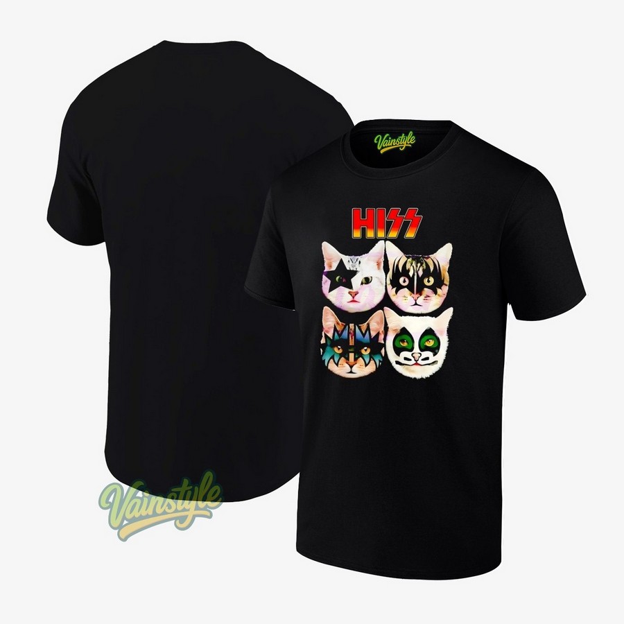 Kiss Cat Hiss Album Parody Graphic T-Shirt Kiss Cat Hiss Album Parody Graphic T-Shirt