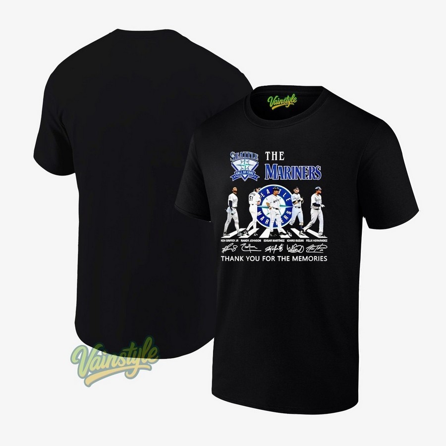 Mariners Hall Of Fame Team Memories Signatures T-Shirt Mariners Hall Of Fame Team Memories Signatures T-Shirt