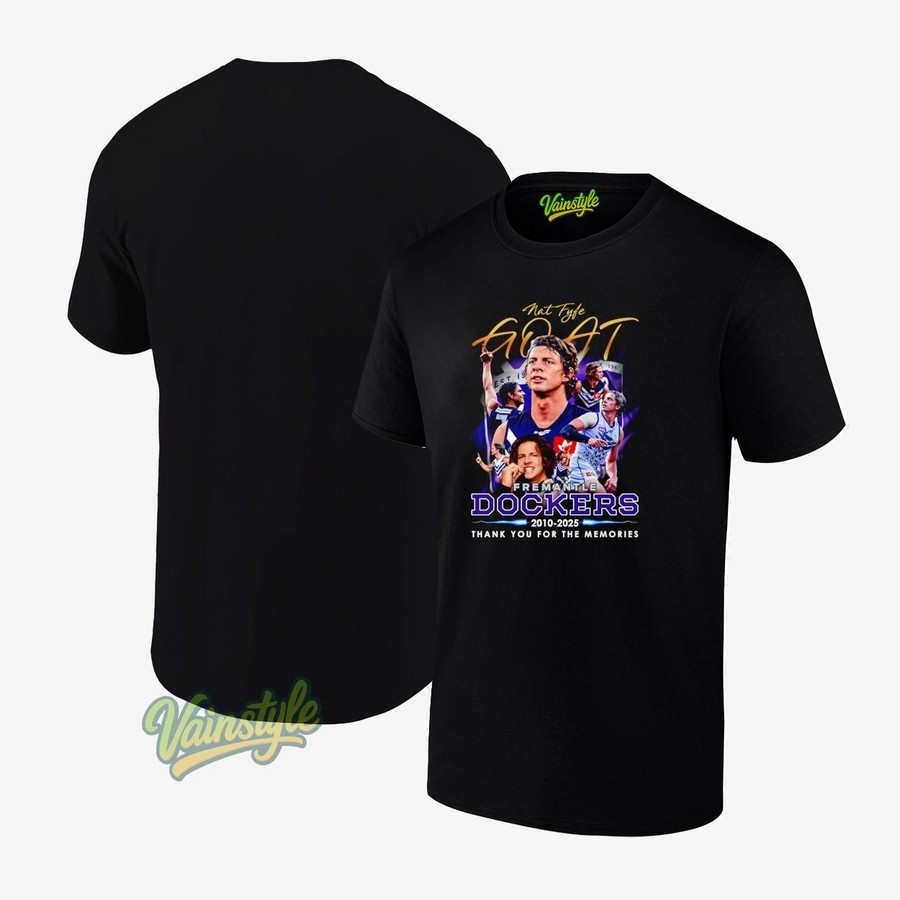 Nat Fyfe Goat Fremantle Dockers 2010-2025 Thank You For The Memories T-Shirt Nat Fyfe Goat Fremantle Dockers 2010-2025 Thank You For The Memories T-Shirt