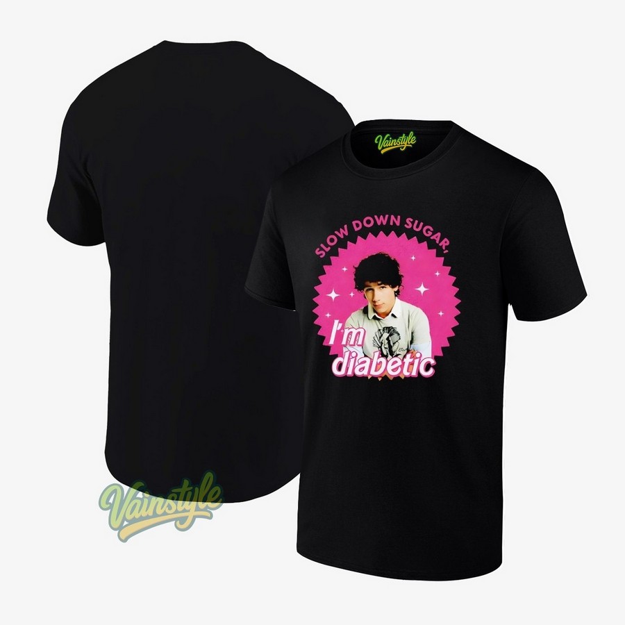 Nick Slow Down Sugar I'm Diabetic 20th Anniversary Of Jonas Brothers T-Shirt Nick Slow Down Sugar I'm Diabetic 20th Anniversary Of Jonas Brothers T-Shirt