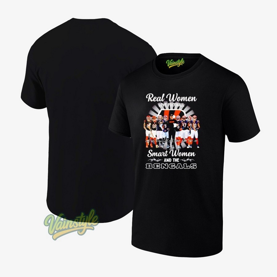 Real women love football smart women and the Cincinnati Bengals signatures Unisex T-Shirt Real women love football smart women and the Cincinnati Bengals signatures Unisex T-Shirt