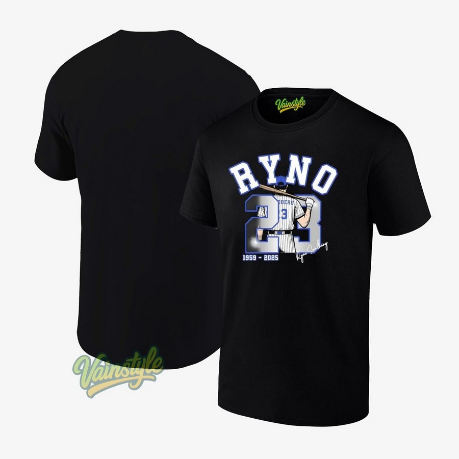 Ryno 23 1959-2025 Signature Baseball T-Shirt Ryno 23 1959-2025 Signature Baseball T-Shirt