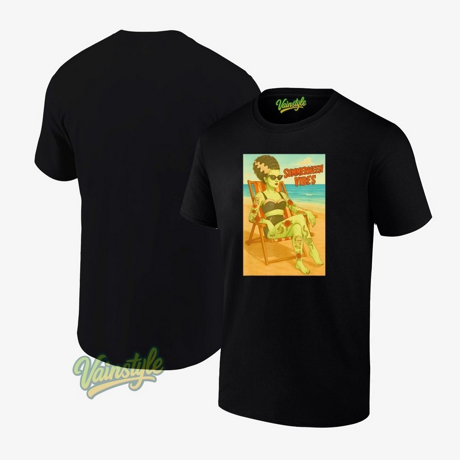 Summerween Vibes Retro Beach Gothic Style Unisex T-Shirt Summerween Vibes Retro Beach Gothic Style Unisex T-Shirt