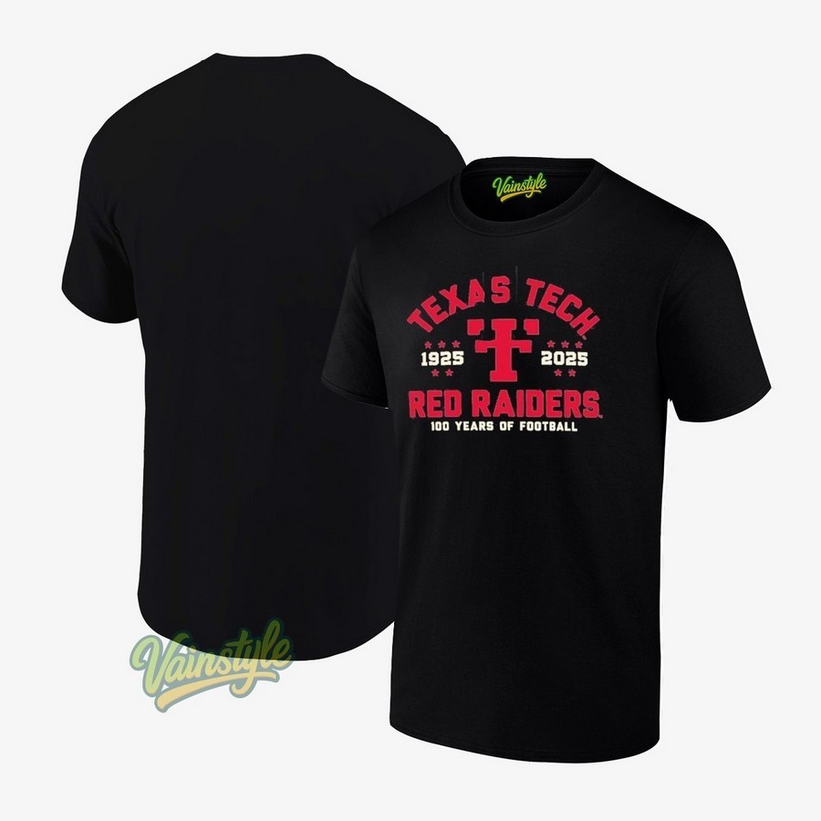 Texas Tech 1925-2025 Red Raiders 100 Years Of Football T-Shirt Texas Tech 1925-2025 Red Raiders 100 Years Of Football T-Shirt