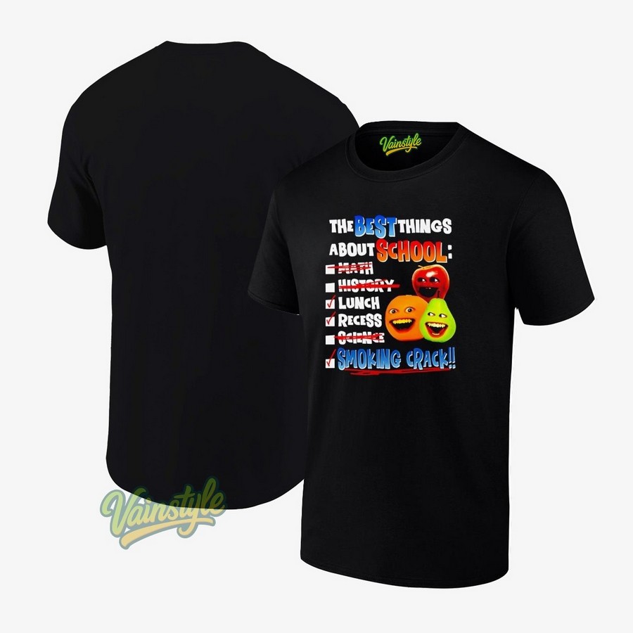The Best Things About School Annoying Orange Smoking Crack T-Shirt The Best Things About School Annoying Orange Smoking Crack T-Shirt