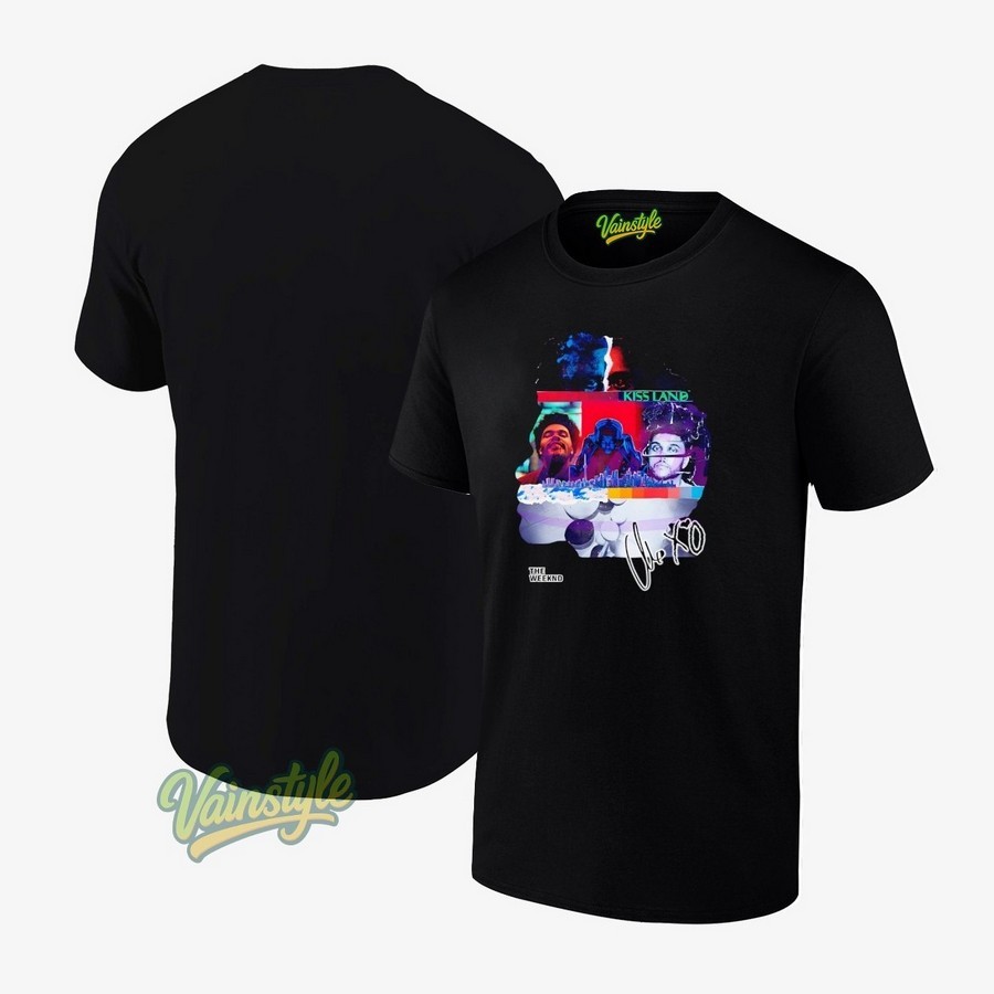 The Weeknd Kiss Land Head Collage Retro Music Album Signature T-Shirt The Weeknd Kiss Land Head Collage Retro Music Album Signature T-Shirt