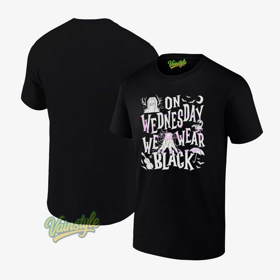 Wednesday Addams On Wednesdays We Wear Black Halloween T-Shirt Wednesday Addams On Wednesdays We Wear Black Halloween T-Shirt