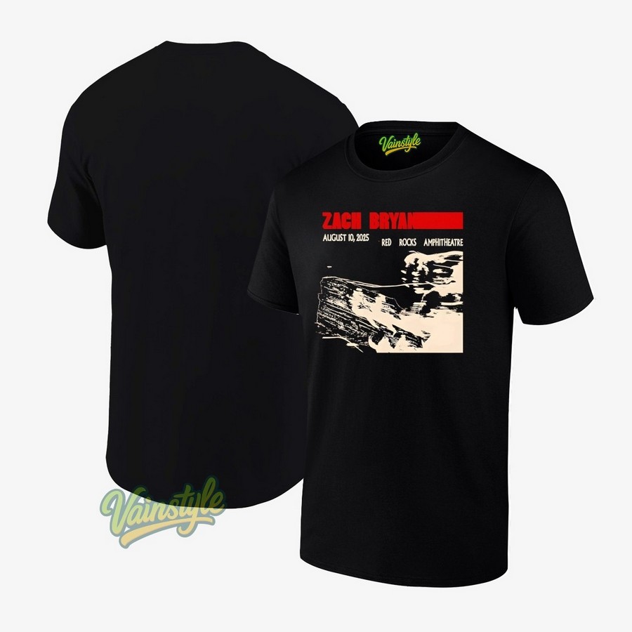 Zach Bryan Aug 10 2025 Red Rocks Amphitheatre Morrison Colorado T-Shirt