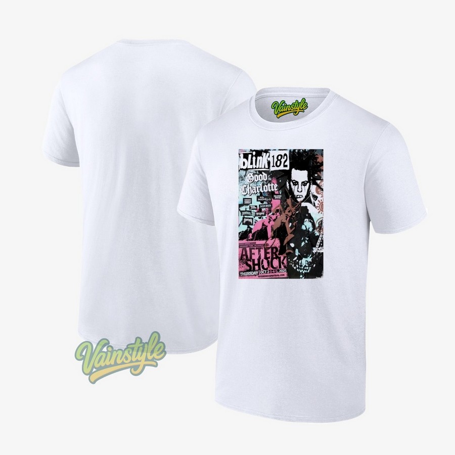 Blink 182 Aftershock Festival Sacramento CA Oct 2-5 2025 Poster T-Shirt Blink 182 Aftershock Festival Sacramento CA Oct 2-5 2025 Poster T-Shirt