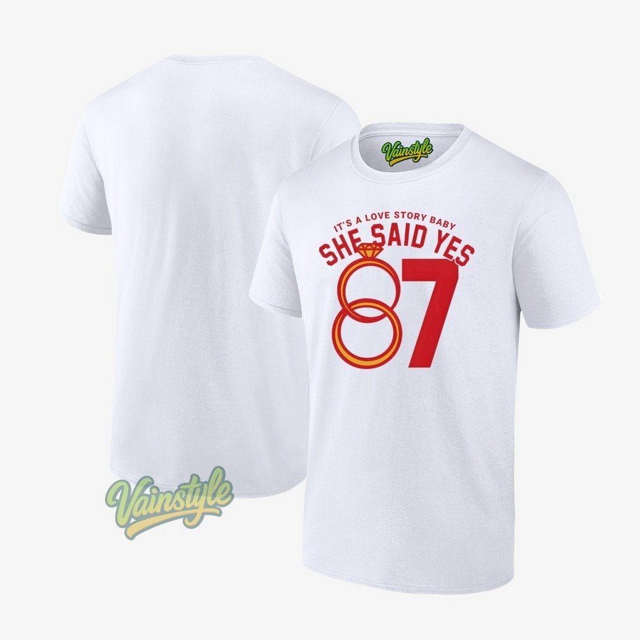 Engagement Rings It's a love story baby she said yes T-Shirt Engagement Rings It's a love story baby she said yes T-Shirt