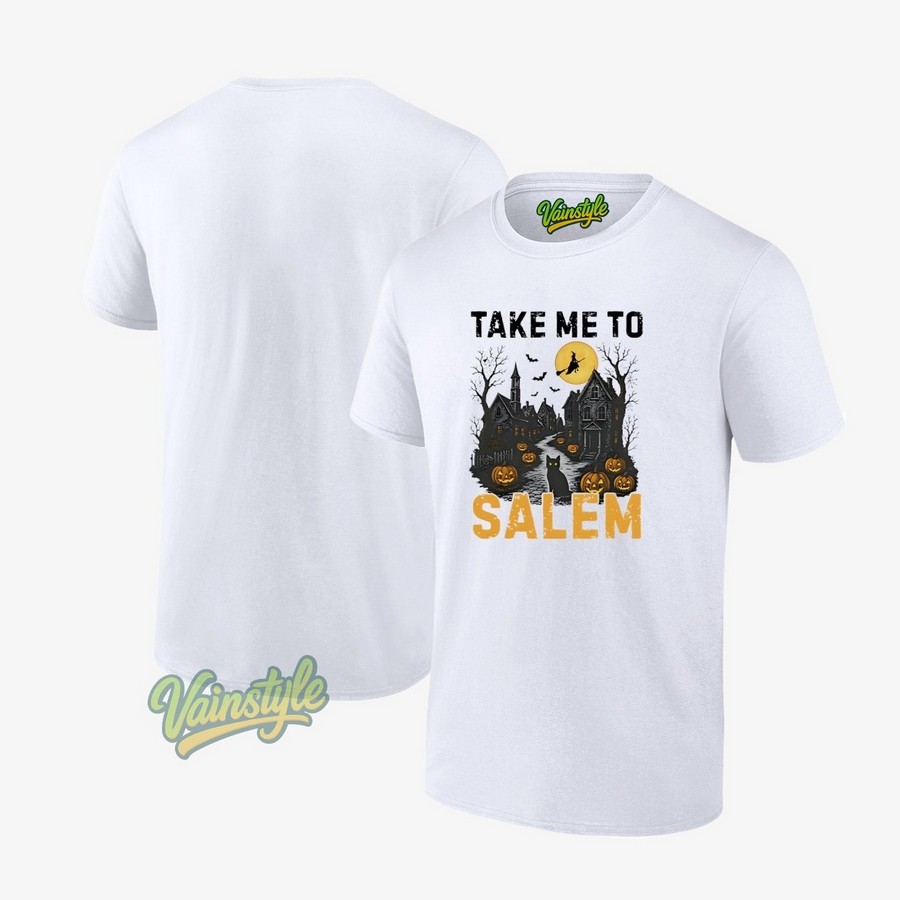 Halloween Take Me To Salem Pumpkin Cat T-Shirt Halloween Take Me To Salem Pumpkin Cat T-Shirt