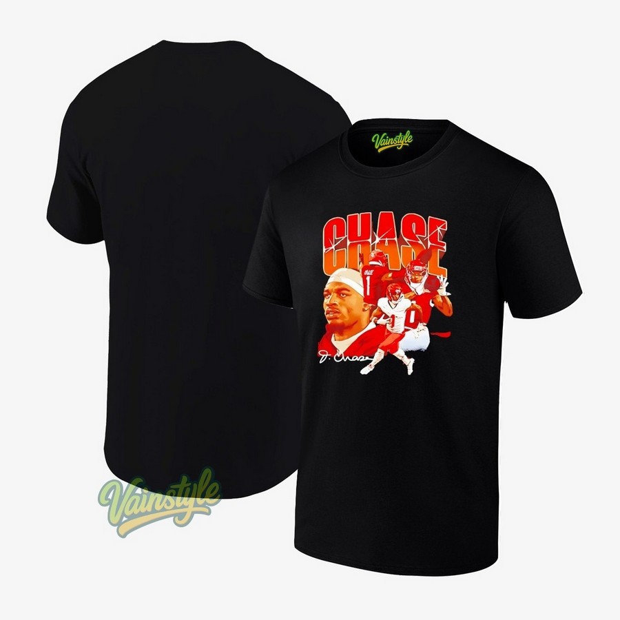 Ja Marr Chase Cincinnati Bengals Collage signature vintage T-Shirt Ja Marr Chase Cincinnati Bengals Collage signature vintage T-Shirt