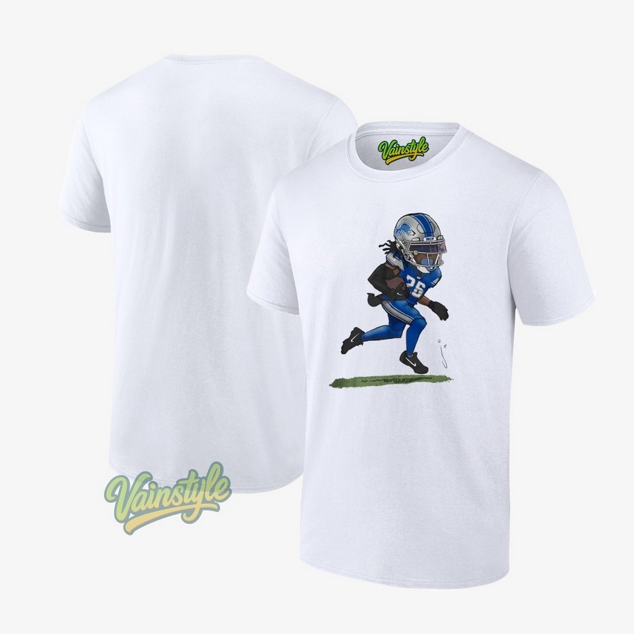 Jahmyr Gibbs Detroit Lions fooyball cartoon T-Shirt Jahmyr Gibbs Detroit Lions fooyball cartoon T-Shirt