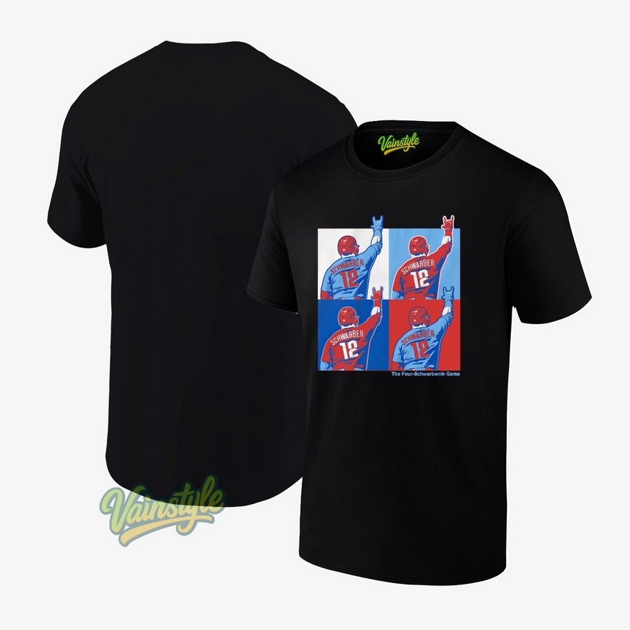 Kyle Schwarber The Four-Schwarbomb Game Philadelphia Phillies T-Shirt Kyle Schwarber The Four-Schwarbomb Game Philadelphia Phillies T-Shirt