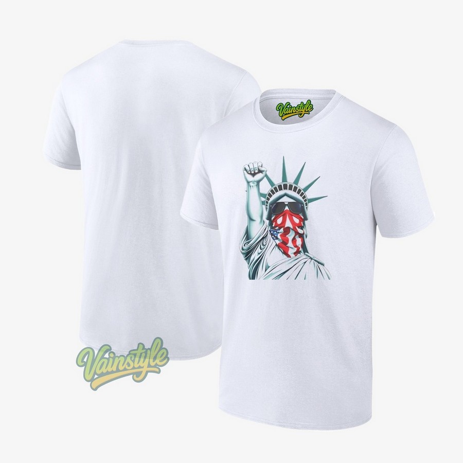 Liberty with American Flag Mask T-Shirt Liberty with American Flag Mask T-Shirt