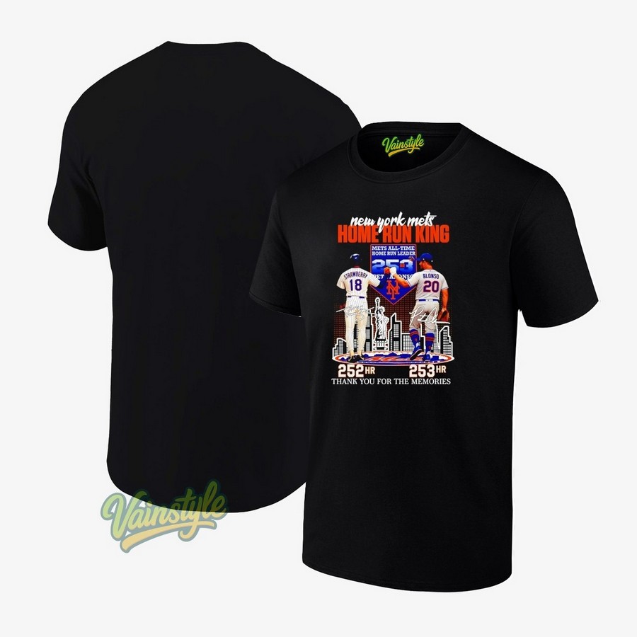 New York Mets Home Run King Darryl Strawberry x Pete Alonso Signature Thank You For The Memories T-Shirt New York Mets Home Run King Darryl Strawberry x Pete Alonso Signature Thank You For The Memories T-Shirt