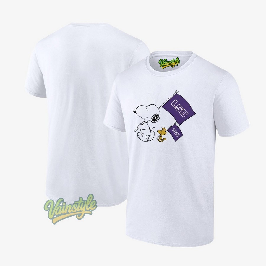Peanuts Snoopy LSU Tigers NCAA College Football T-Shirt Peanuts Snoopy LSU Tigers NCAA College Football T-Shirt
