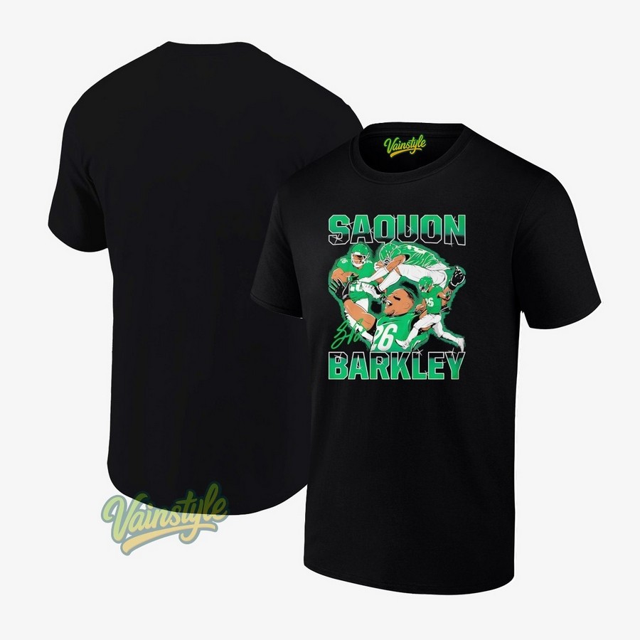 Saquon Barkley Masterpiece Signature Football T-Shirt Saquon Barkley Masterpiece Signature Football T-Shirt
