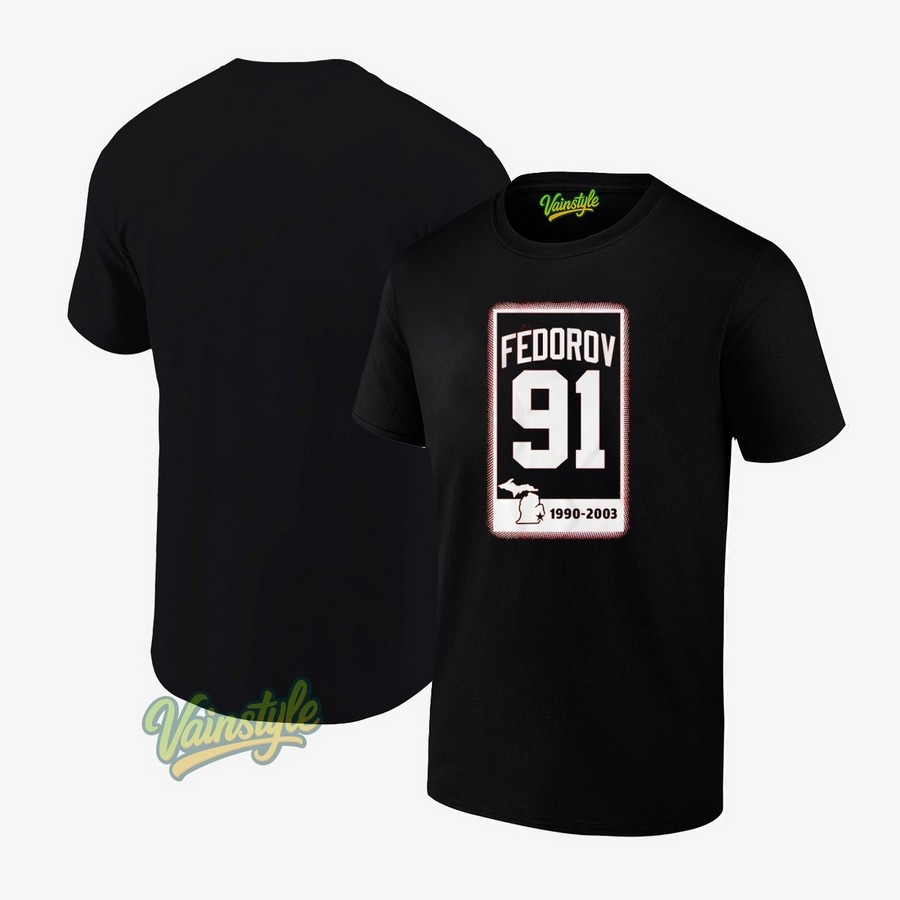 Sergei Fedorov 91 Banner 1990-2003 T-Shirt Sergei Fedorov 91 Banner 1990-2003 T-Shirt