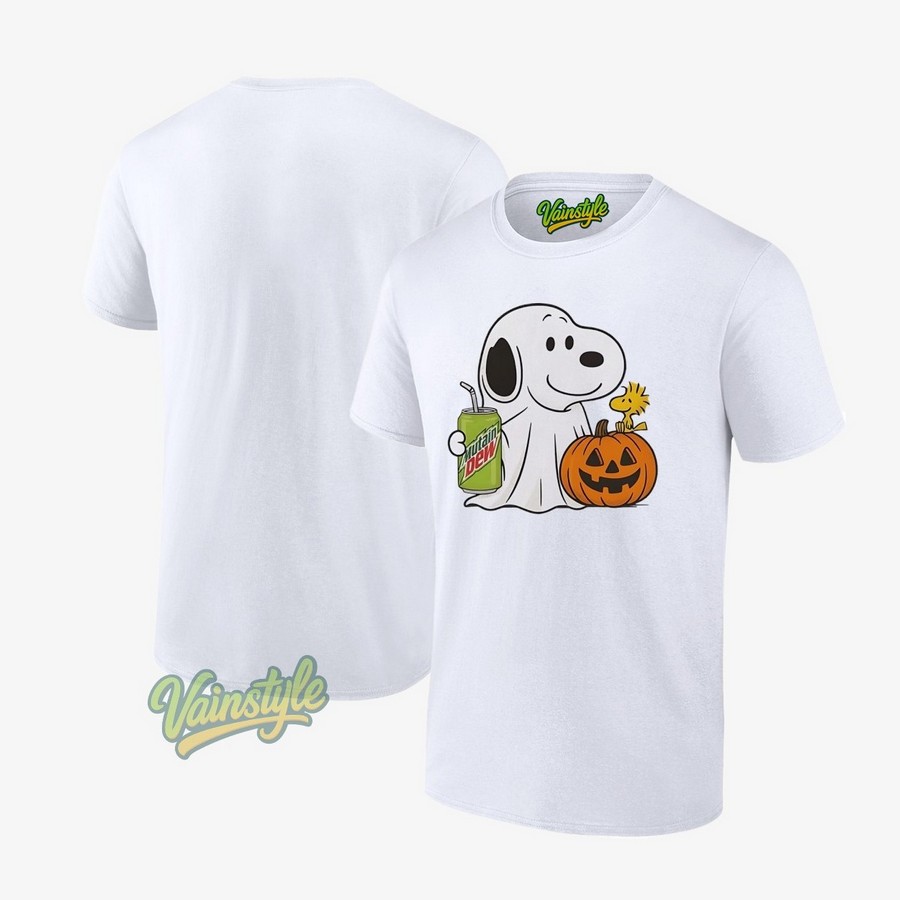 Snoopy and Woodstock x Mountain Dew pumpkin Halloween T-Shirt Snoopy and Woodstock x Mountain Dew pumpkin Halloween T-Shirt