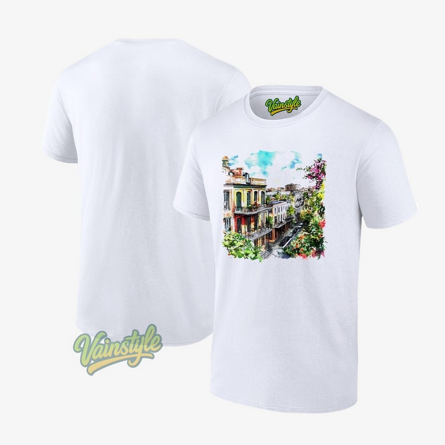 A Colorful Street View Of New Orleans T-Shirt A Colorful Street View Of New Orleans T-Shirt