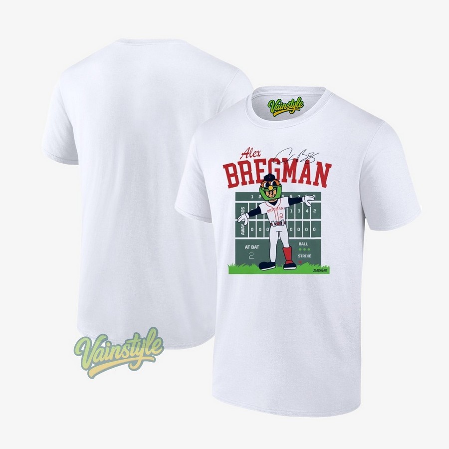 Alex Bregman Boston Red Sox #2 Mascot Signature T-Shirt Alex Bregman Boston Red Sox #2 Mascot Signature T-Shirt