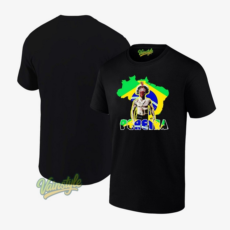 Alex Pereira Poatan Indigenous Warrior Brazil Flag Heritage T-Shirt Alex Pereira Poatan Indigenous Warrior Brazil Flag Heritage T-Shirt