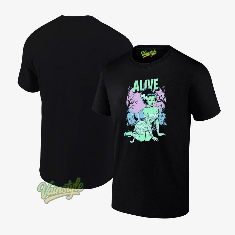 Alive Bride Of Frankenstein Halloween T-Shirt Alive Bride Of Frankenstein Halloween T-Shirt