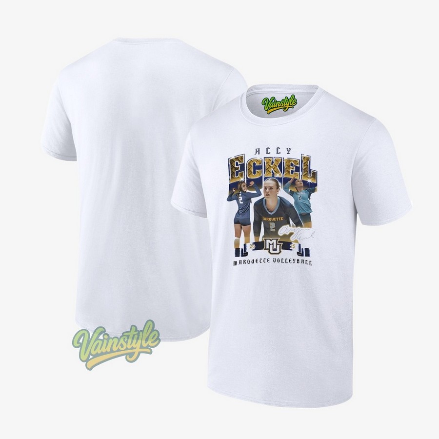 Allyson Eckel Marquette Volleyball Signature T-Shirt Allyson Eckel Marquette Volleyball Signature T-Shirt
