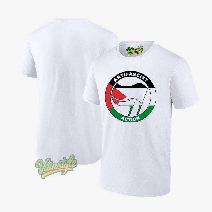 Antifascist Action Palestinian Flag T-Shirt Antifascist Action Palestinian Flag T-Shirt